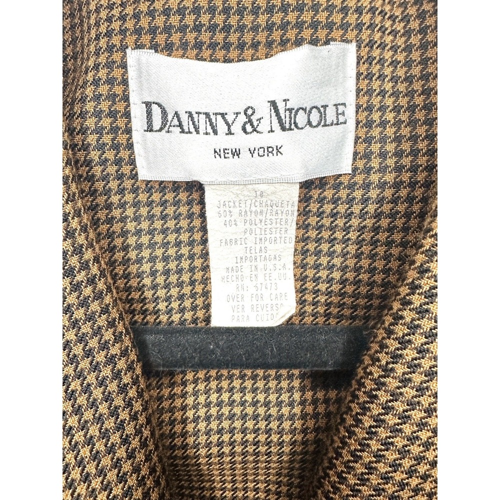 Vintage Danny & Nicole Houndstooth Blazer Women's 10 90s Classic Trim Old Money - Picture 6 of 7